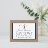 Nautical Lighthouse Brautparty Rezept Karten (Stehend Vorderseite)