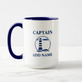 Nautical Lighthouse & Captain oder Bootsname Large Tasse (Links)