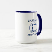 Nautical Lighthouse & Captain oder Bootsname Large Tasse (VorderseiteRechts)