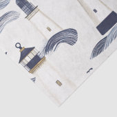 Nautical Lighthouse Coastal Blue Pattern (1) Seidenpapier (Detail)