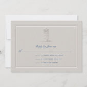 Nautical Lighthouse Coastal Elegant Wedding RSVP (Vorderseite)
