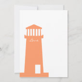 Nautical Lighthouse Coral Wedding Einladungen (Rückseite)