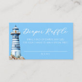 Nautical Lighthouse Diaper Raffle Ticket - Blau Begleitkarte (Vorderseite)