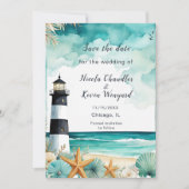 Nautical Lighthouse Empfang Save The Date (Vorderseite)