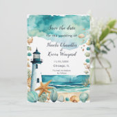 Nautical Lighthouse Empfang Save The Date (Stehend Vorderseite)