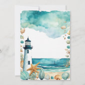 Nautical Lighthouse Empfang Save The Date (Rückseite)