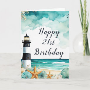 Nautical Lighthouse Geburtstag Karte