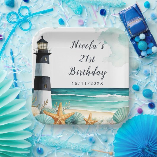 Nautical Lighthouse Geburtstag Pappteller (Party)