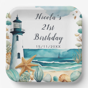 Nautical Lighthouse Geburtstag Pappteller
