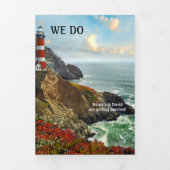 Nautical Lighthouse Hochzeit Dreifachfalten Einlad Dreifach Gefaltete Einladung (Cover)