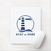 Nautical Lighthouse Ihr Boot oder Name Blue Mousepad (Mit Mouse)