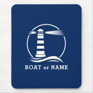 Nautical Lighthouse Ihr Boot oder Name Marine Mousepad