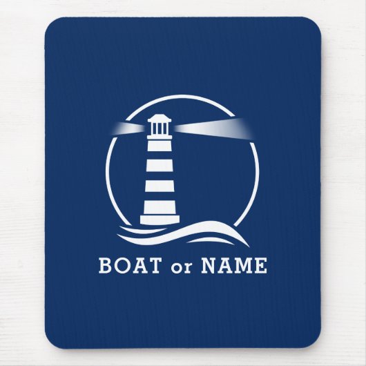 Nautical Lighthouse Ihr Boot oder Name Marine Mousepad (Vorne)