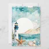 Nautical Lighthouse Kinderdusche Einladung (Rückseite)