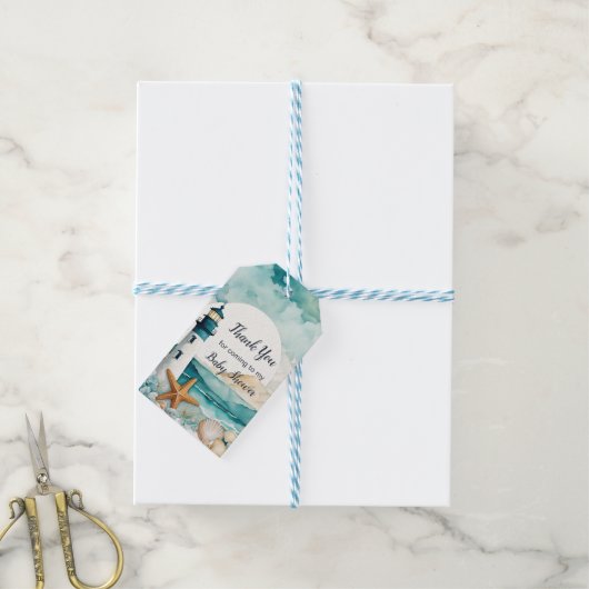 Nautical Lighthouse Kinderdusche Geschenkanhänger (Mit Garn)