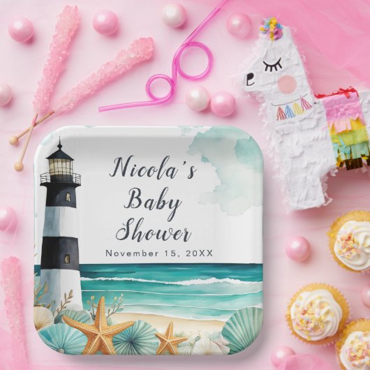 Nautical Lighthouse Kinderdusche Pappteller (Party)