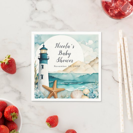 Nautical Lighthouse Kinderdusche Serviette (Beispiel)