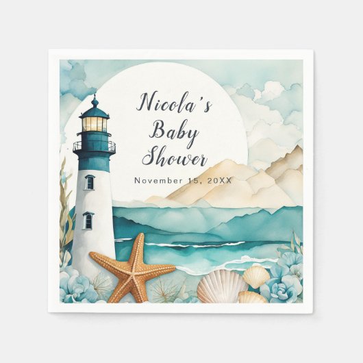 Nautical Lighthouse Kinderdusche Serviette (Vorderseite)