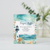 Nautical Lighthouse Kinderdusche Windelwannenverkl Begleitkarte (Stehend Vorderseite)