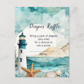 Nautical Lighthouse Kinderdusche Windelwannenverkl Begleitkarte (Vorderseite)