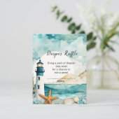 Nautical Lighthouse Kinderdusche Windelwannenverkl Begleitkarte (Stehend Vorderseite)