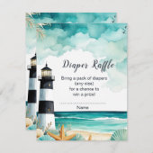 Nautical Lighthouse Kinderdusche Windelwannenverkl Begleitkarte (Vorne/Hinten)