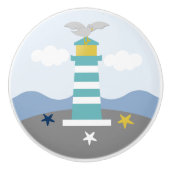 Nautical Lighthouse Kinderzimmer Drawer Pull Knob Keramikknauf (Vorderseite)