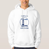 Nautical Lighthouse mit Captain oder Schiffsname M Hoodie (Vorderseite)