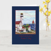 Nautical Lighthouse Outdoor Scene - Vatertag Karte (Gelbe Blume)