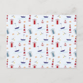 Nautical Lighthouse Pattern 1st Birthday Party  Postkarte (Vorderseite)