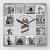 Nautical Lighthouse Rustic Wood Schwarz-weiße Foto