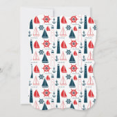 Nautical Lighthouse Sailboat Boys Babydusche Einladung (Rückseite)