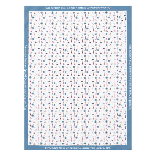 Nautical Lighthouse Sailboat Ocean Personalisiert Tischdecke (Vorderseite)