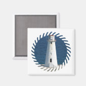Nautical Lighthouse Square Magnet (Vorderseite/Rückseite)