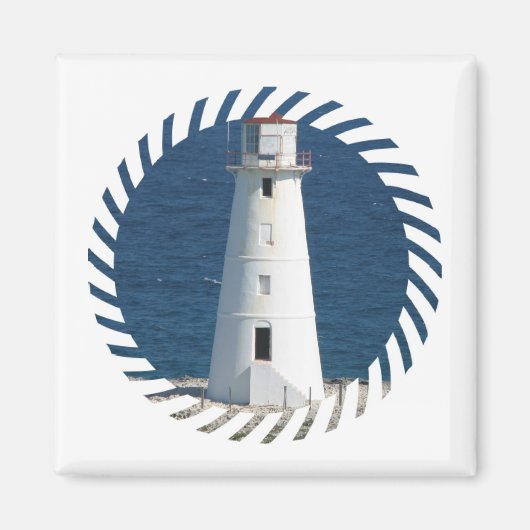 Nautical Lighthouse Square Magnet (Vorne)