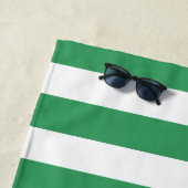 Nautical Lighthouse Stripe Kelly Green Monogram Strandtuch (Beispiel)