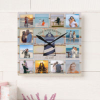 Nautical Lighthouse Vintag Wood 12-Foto Collage