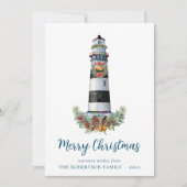 Nautical Lighthouse Wasserfarbe 3 Foto Weihnachten (Vorderseite)