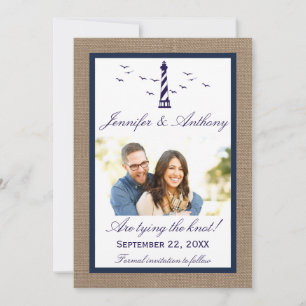 Nautical Lighthouse Wedding Foto Save the Date