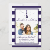 Nautical Lighthouse Wedding Foto Save the Date (Vorderseite)