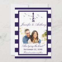 Nautical Lighthouse Wedding Foto Save the Date