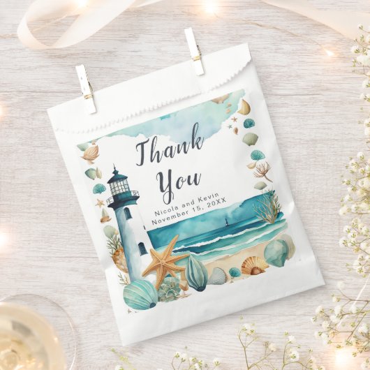 Nautical Lighthouse Wedding  Geschenktütchen (Ausgeschnitten)