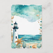 Nautical Lighthouse Wedding Honeymoon Fund Begleitkarte (Rückseite)