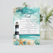 Nautical Lighthouse Wedding Honeymoon Fund Begleitkarte (Stehend Vorderseite)