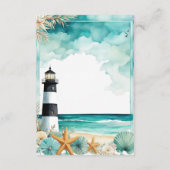 Nautical Lighthouse Wedding Honeymoon Fund Begleitkarte (Rückseite)