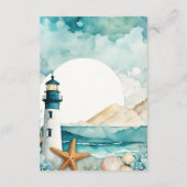 Nautical Lighthouse Wedding Honeymoon Fund Begleitkarte (Rückseite)