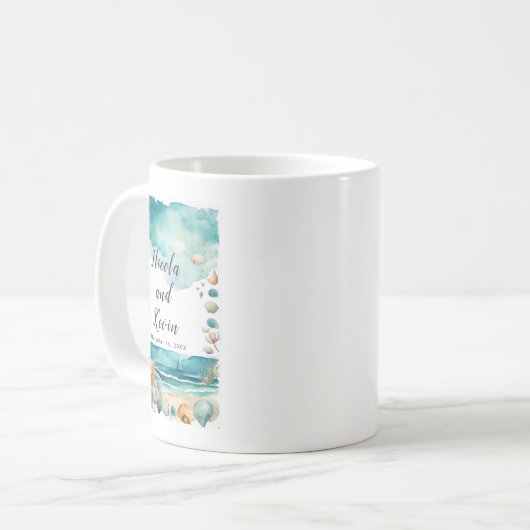 Nautical Lighthouse Wedding Kaffeetasse (Vorderseite Links)