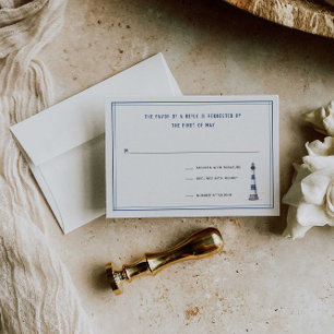 Nautical Lighthouse Wedding RSVP Card