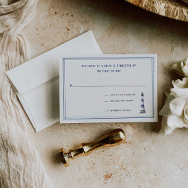 Nautical Lighthouse Wedding RSVP Card