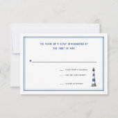 Nautical Lighthouse Wedding RSVP Card Karte (Vorderseite)